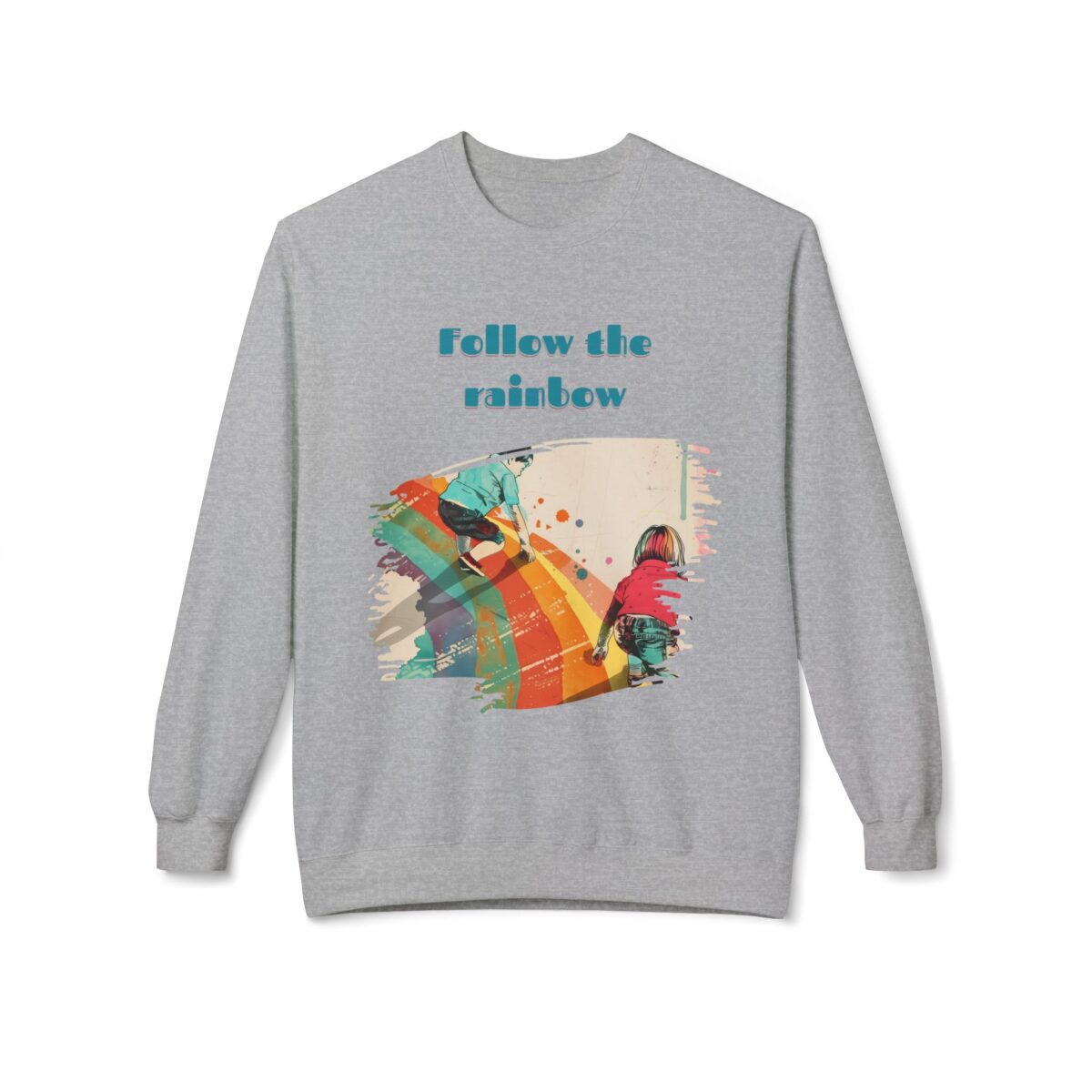 Follow the rainbow Unisex Midweight Softstyle Fleece Crewneck Sweatshirt - Image 17