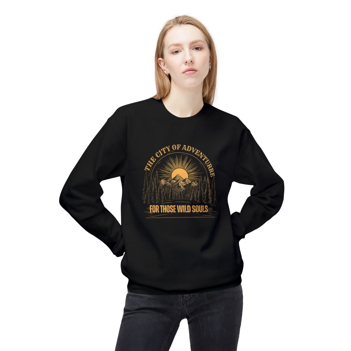 The city of adventure Unisex Midweight Softstyle Fleece Crewneck Sweatshirt - Image 7