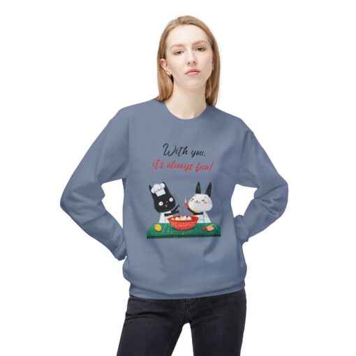 With you it's always fun Unisex Midweight Softstyle Fleece Crewneck Sweatshirt - Image 15