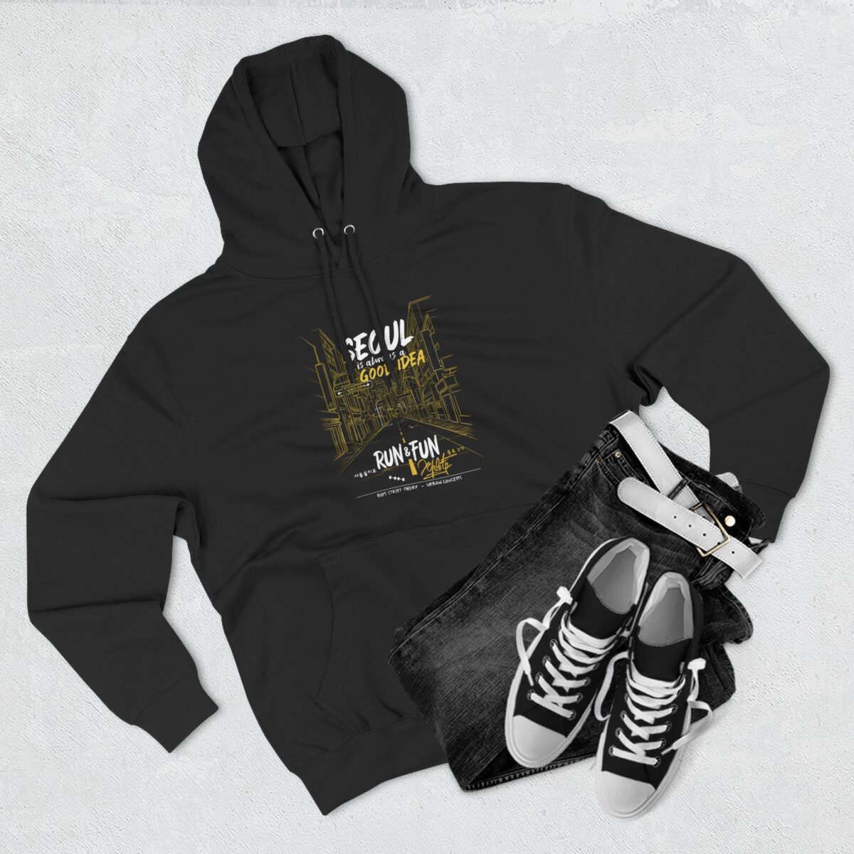Seoul Good Idea Three-Panel Fleece Hoodie - Perfect for Urban Adventures - Image 3