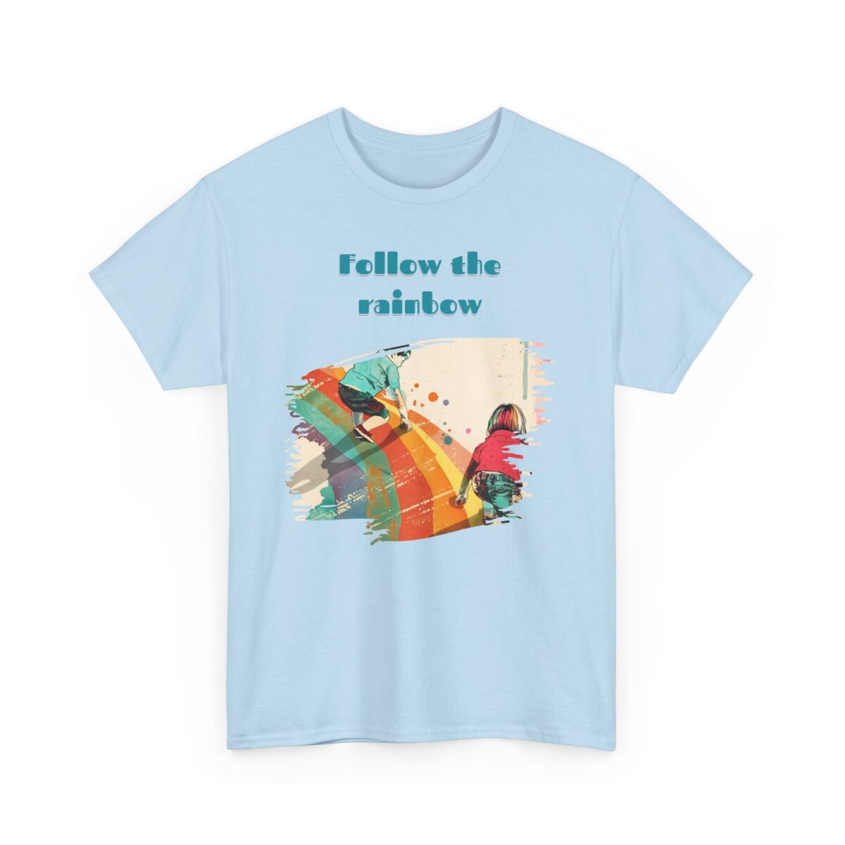 Follow the rainbow Unisex Heavy Cotton Tee - Image 35