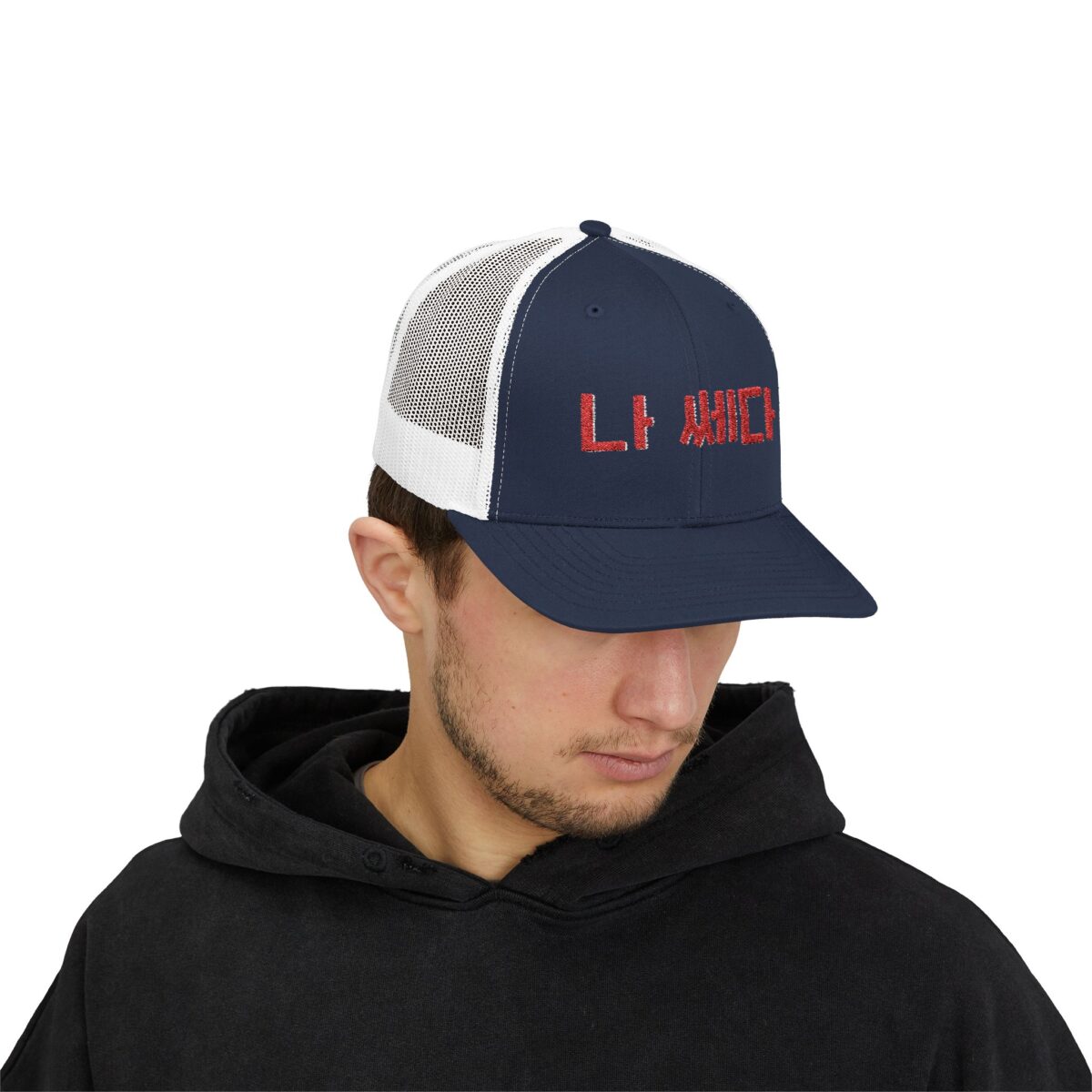 I'm a badass Vibrant Korean Script Snapback Trucker Cap – Trendy Hat for Casual Outings - Image 39