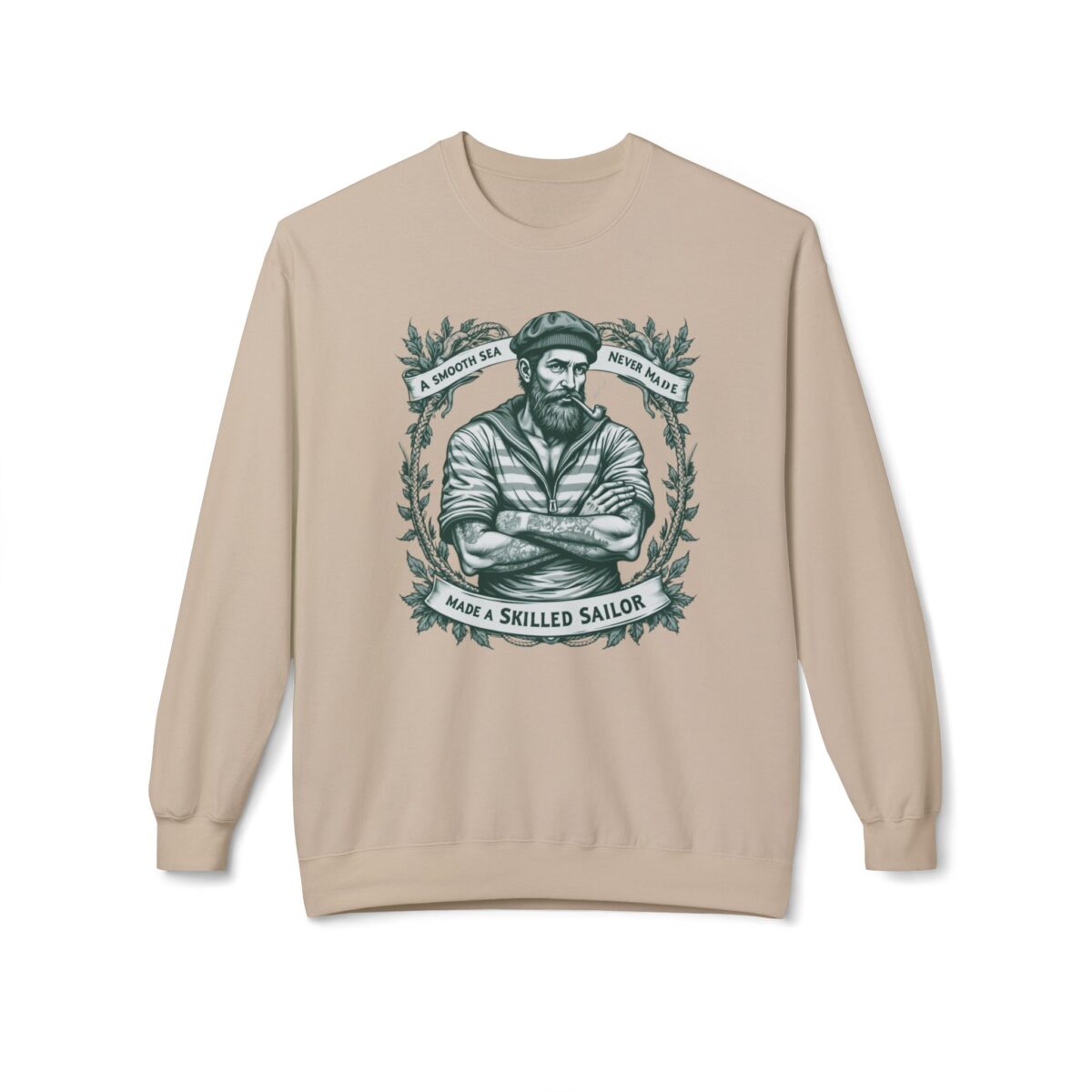 A SMOOTH SEA NEVER MADE A SKILLED SAILOR. Unisex Midweight Softstyle Fleece Crewneck Sweatshirt - Image 5