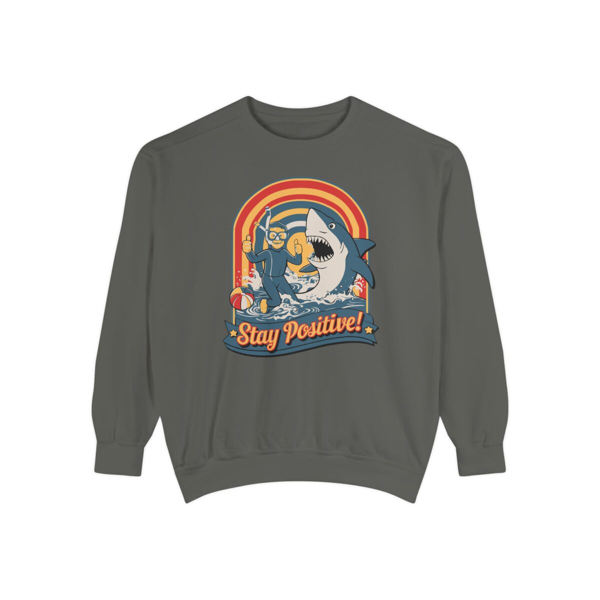 Stay positive Unisex Garment-Dyed Sweatshirt - Image 9