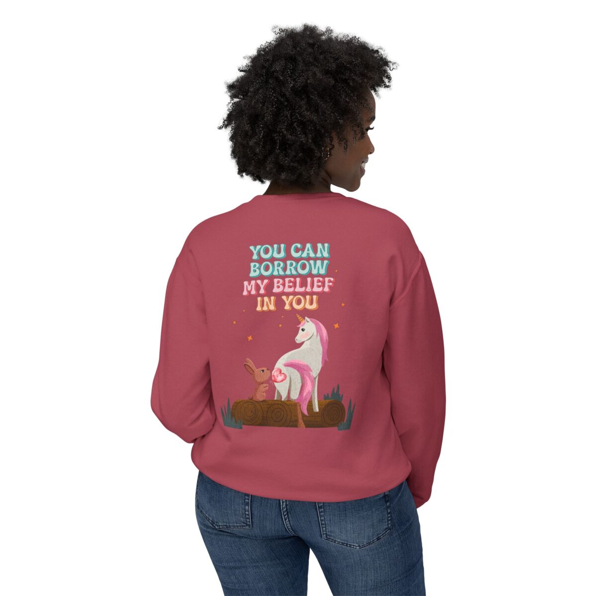 Yohave my belief in you Unisex Lightweight u can Crewneck Sweatshirt - Image 28