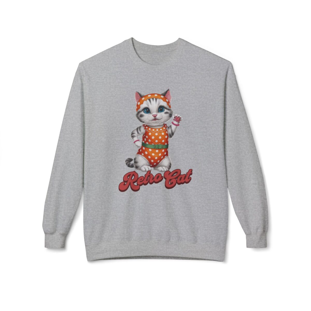 Retro Cat Unisex Midweight Softstyle Fleece Crewneck Sweatshirt - Image 21