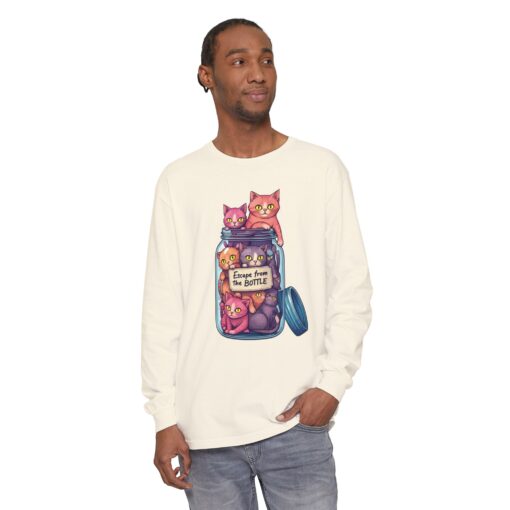 Escape from the bottle Unisex Garment-dyed Long Sleeve T-Shirt - Image 19