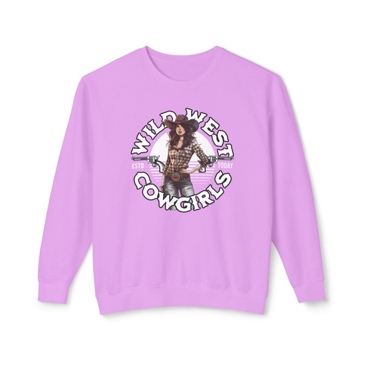 Wild West Cowgirls Unisex Lightweight Crewneck Sweatshirt - Image 29