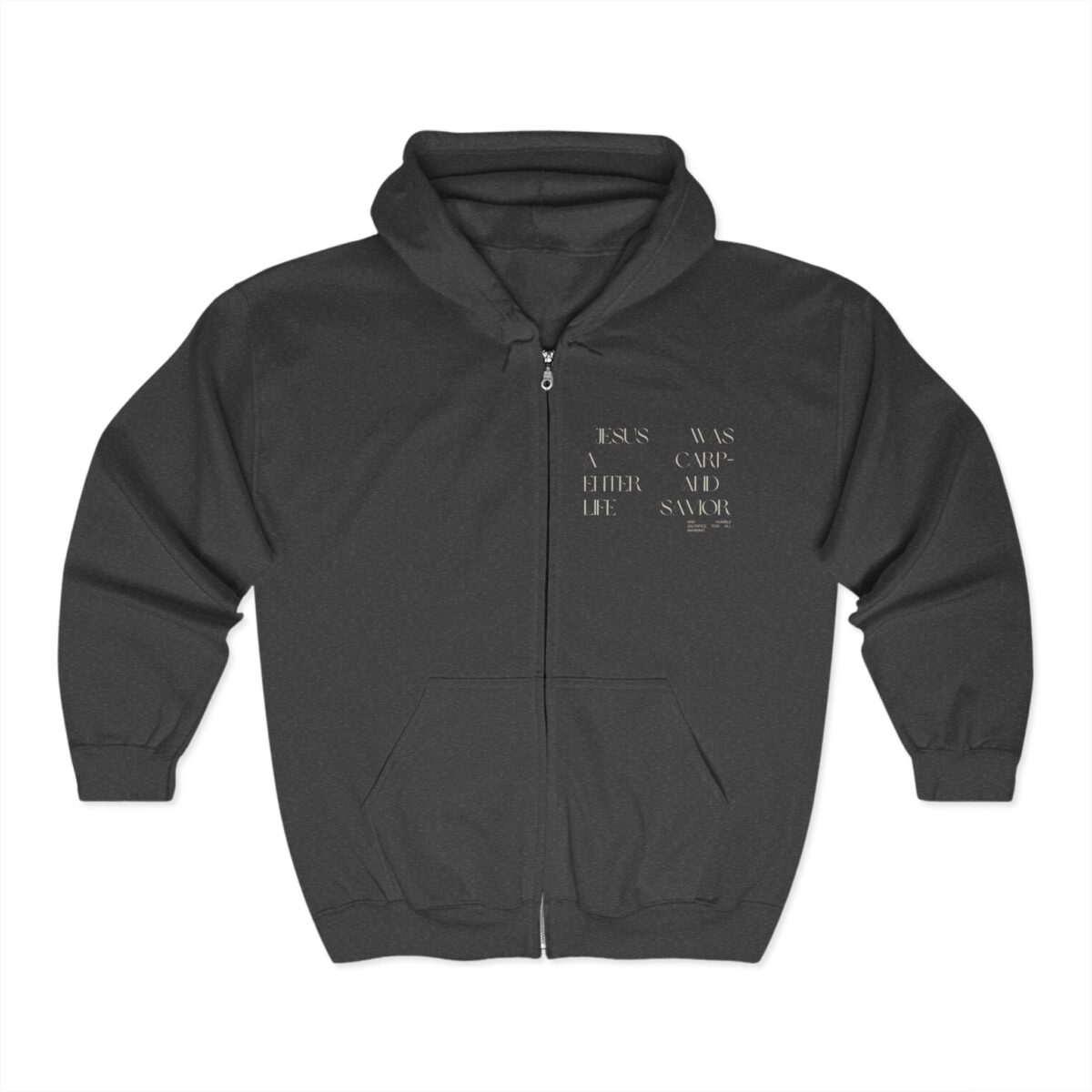 Jesus was a carpenter Unisex Heavy Blend™ Full Zip Hooded Sweatshirt - Image 3