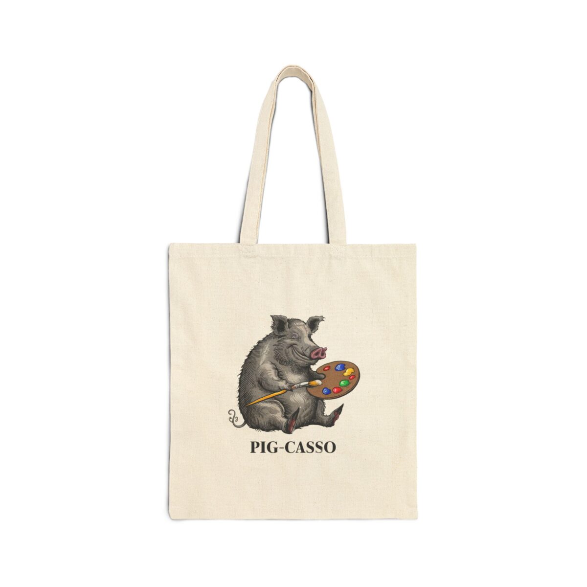 PIG-CASSO Cotton Canvas Tote Bag