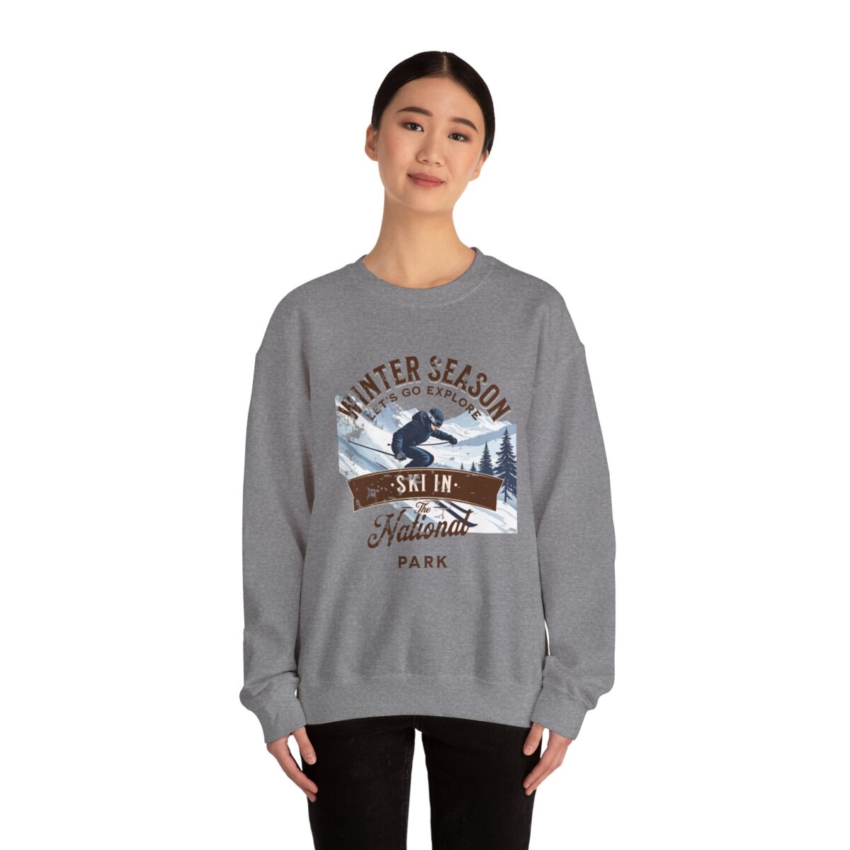 Ski in the national park Unisex Heavy Blend™ Crewneck Sweatshirt - Image 24