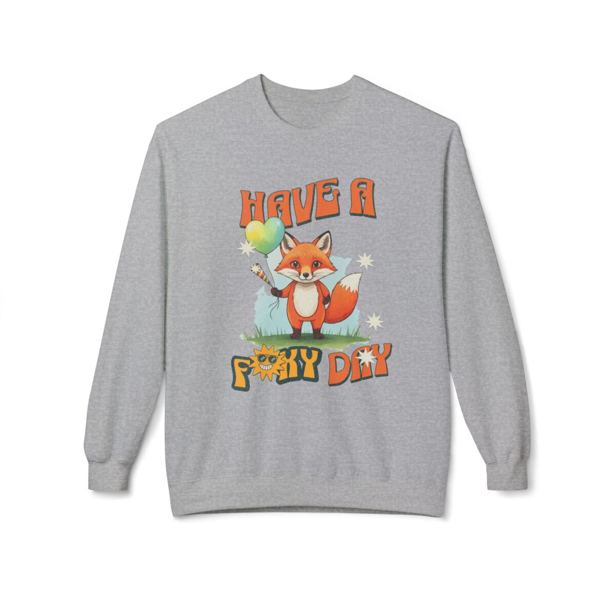 Have a foxy day! Unisex Midweight Softstyle Fleece Crewneck Sweatshirt - Image 9