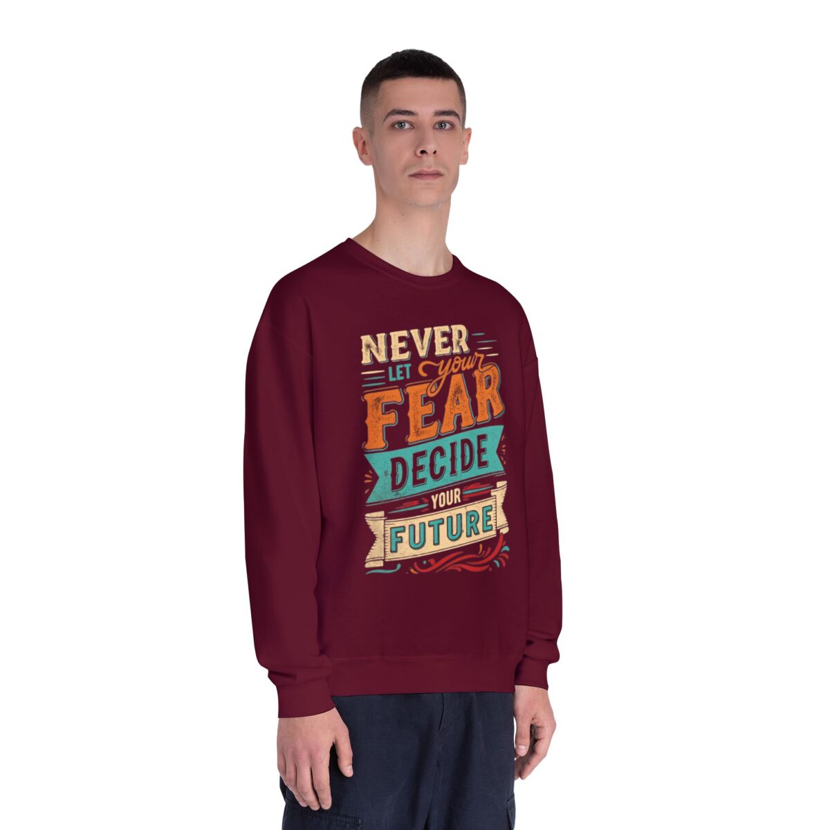 Never let your fear decide your future Unisex NuBlend® Crewneck Sweatshirt - Image 27