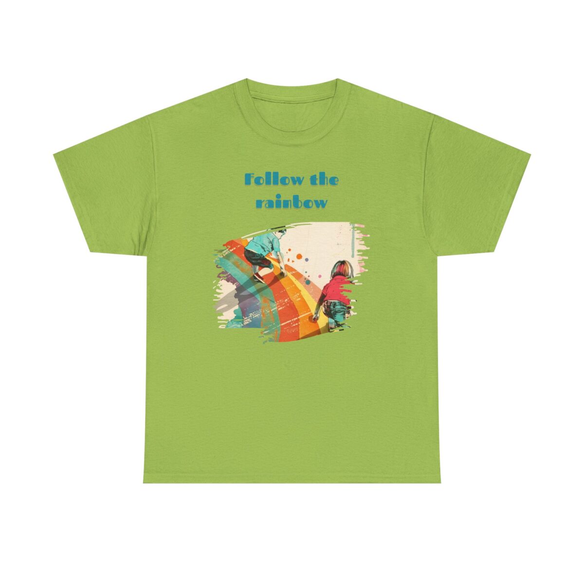 Follow the rainbow Unisex Heavy Cotton Tee - Image 25