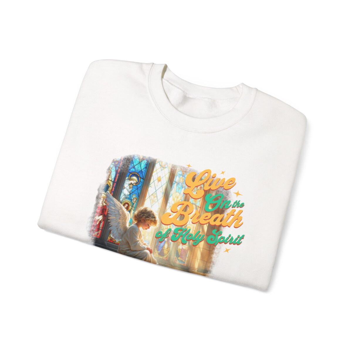 Live on the breath of the Holy Spirit Unisex Heavy Blend™ Crewneck Sweatshirt - Image 3
