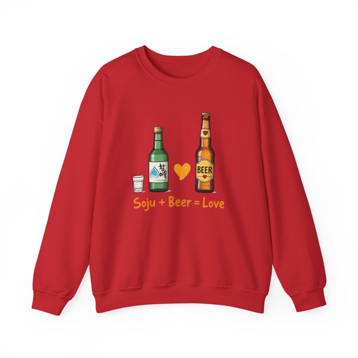 Soju + Beer = Love Unisex Heavy Blend™ Crewneck Sweatshirt - Image 53