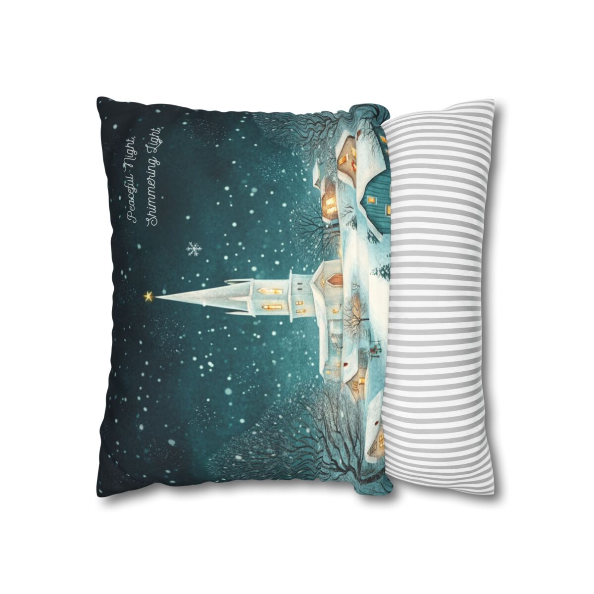 Peaceful night shimmering light Faux Suede Square Pillowcase - Image 6