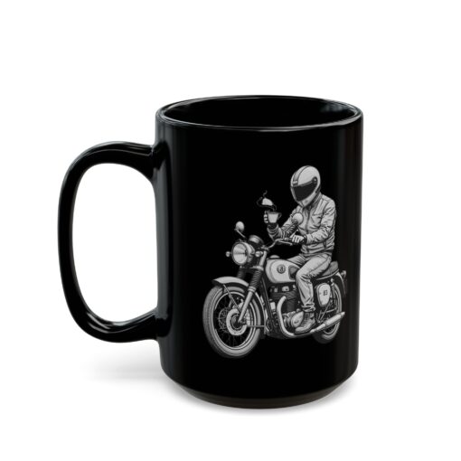 Motorcycle Rider with Coffee Black Mug (11oz, 15oz) - Image 7