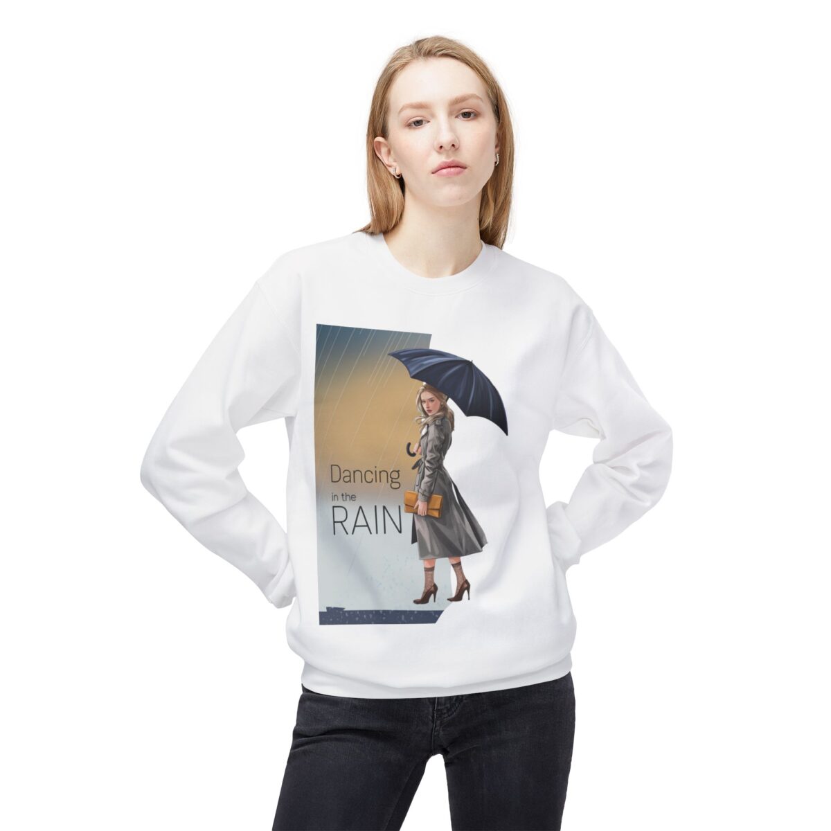 Dancing in the rain Unisex Midweight Softstyle Fleece Crewneck Sweatshirt - Image 3