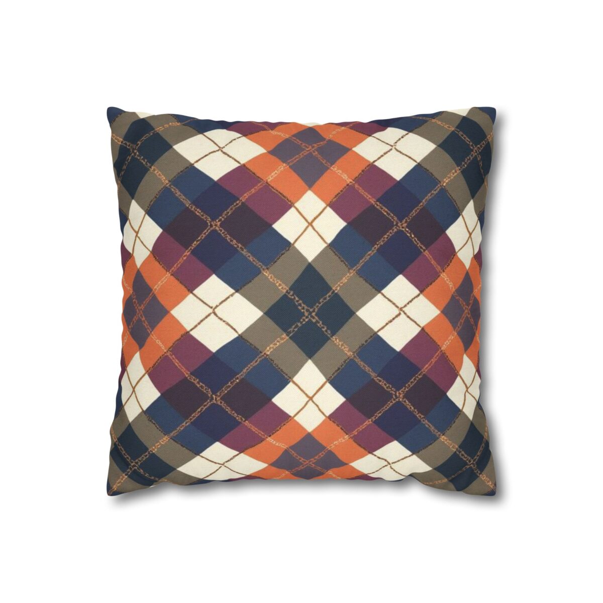 Warm Harvest Argyle Spun Polyester Square Pillowcase