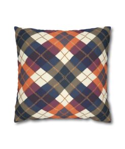 Warm Harvest Argyle Spun Polyester Square Pillowcase