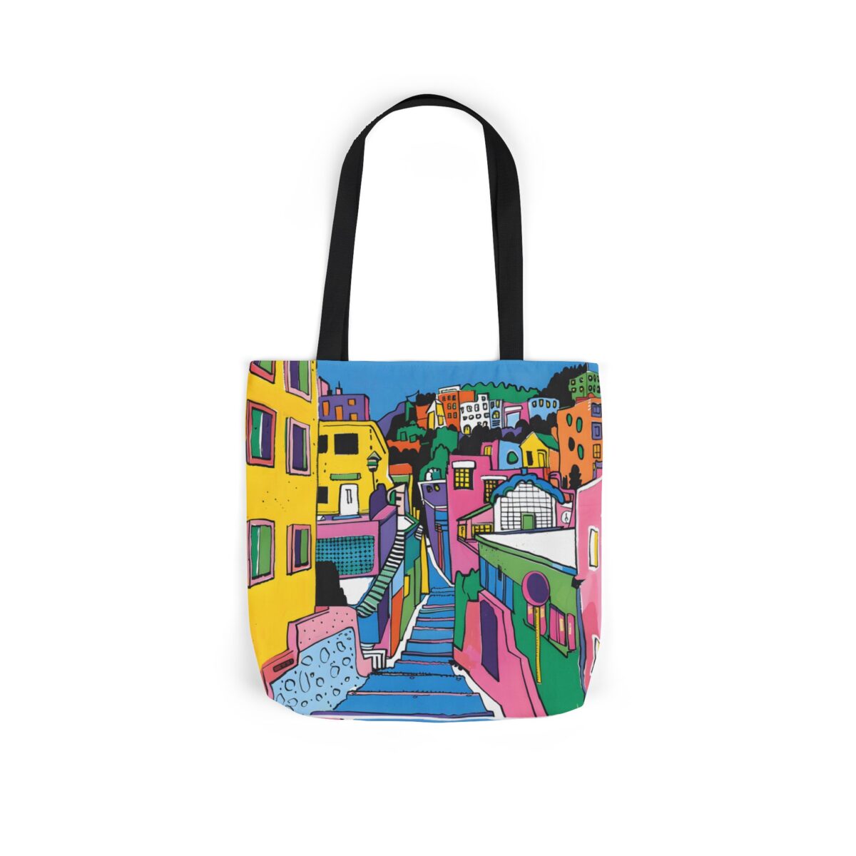 The hillside village in Korea Canvas Tote Bag, 5-Color Straps - Image 26