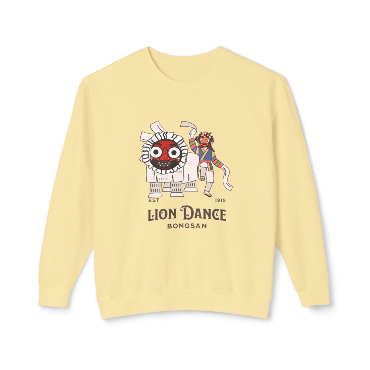 Korean traditional lion dance Unisex Lightweight Crewneck Sweatshirt - Image 13
