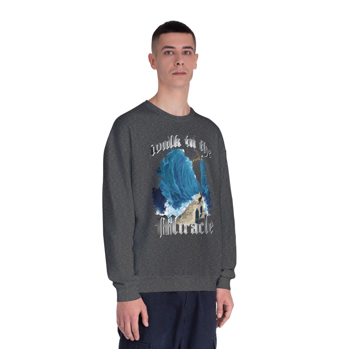 Walk in the miracle Unisex NuBlend® Crewneck Sweatshirt - Image 3