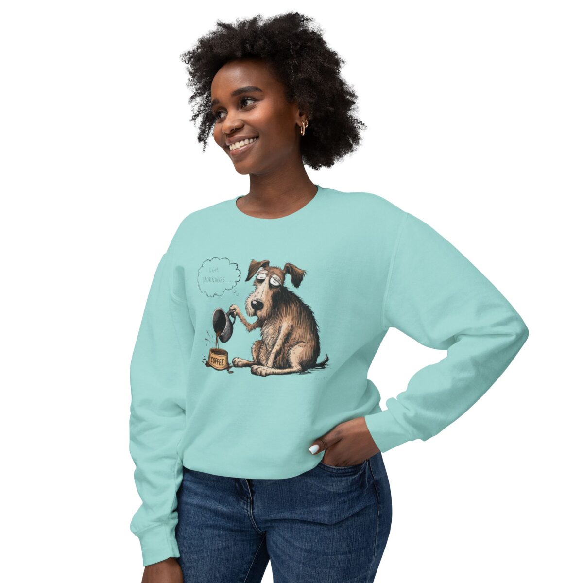 Mornings! Unisex Lightweight Crewneck Sweatshirt - Image 27