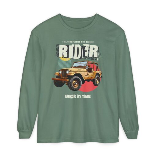 Rider Back in Time Unisex Garment-dyed Long Sleeve T-Shirt - Image 13