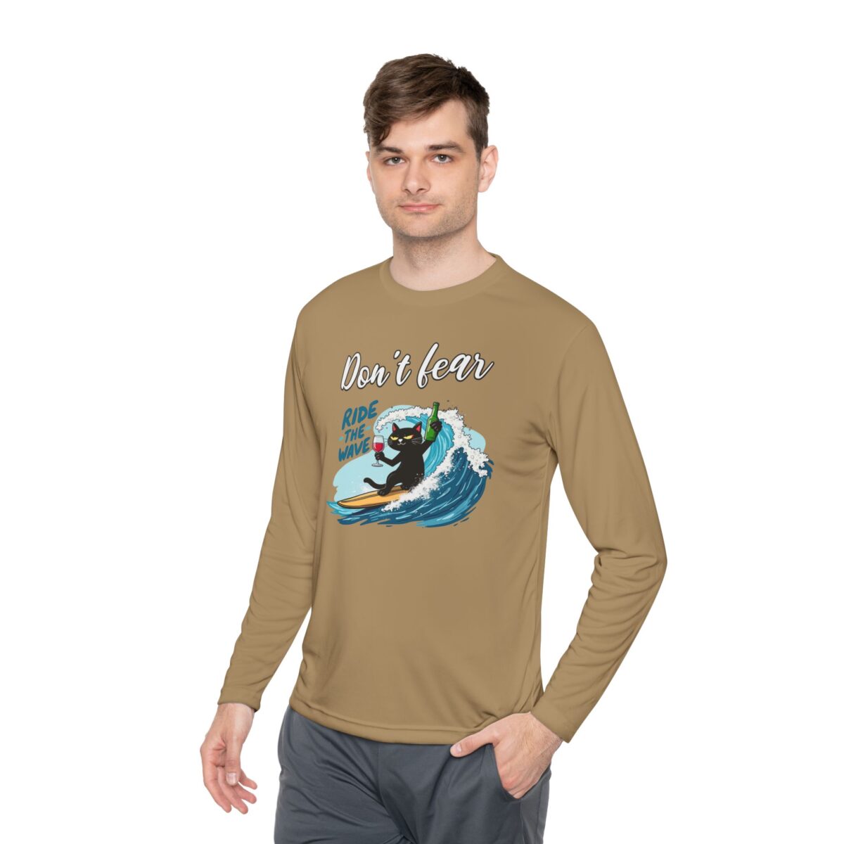 Don't fear, ride the wave Unisex Lightweight Long Sleeve Tee - Image 15