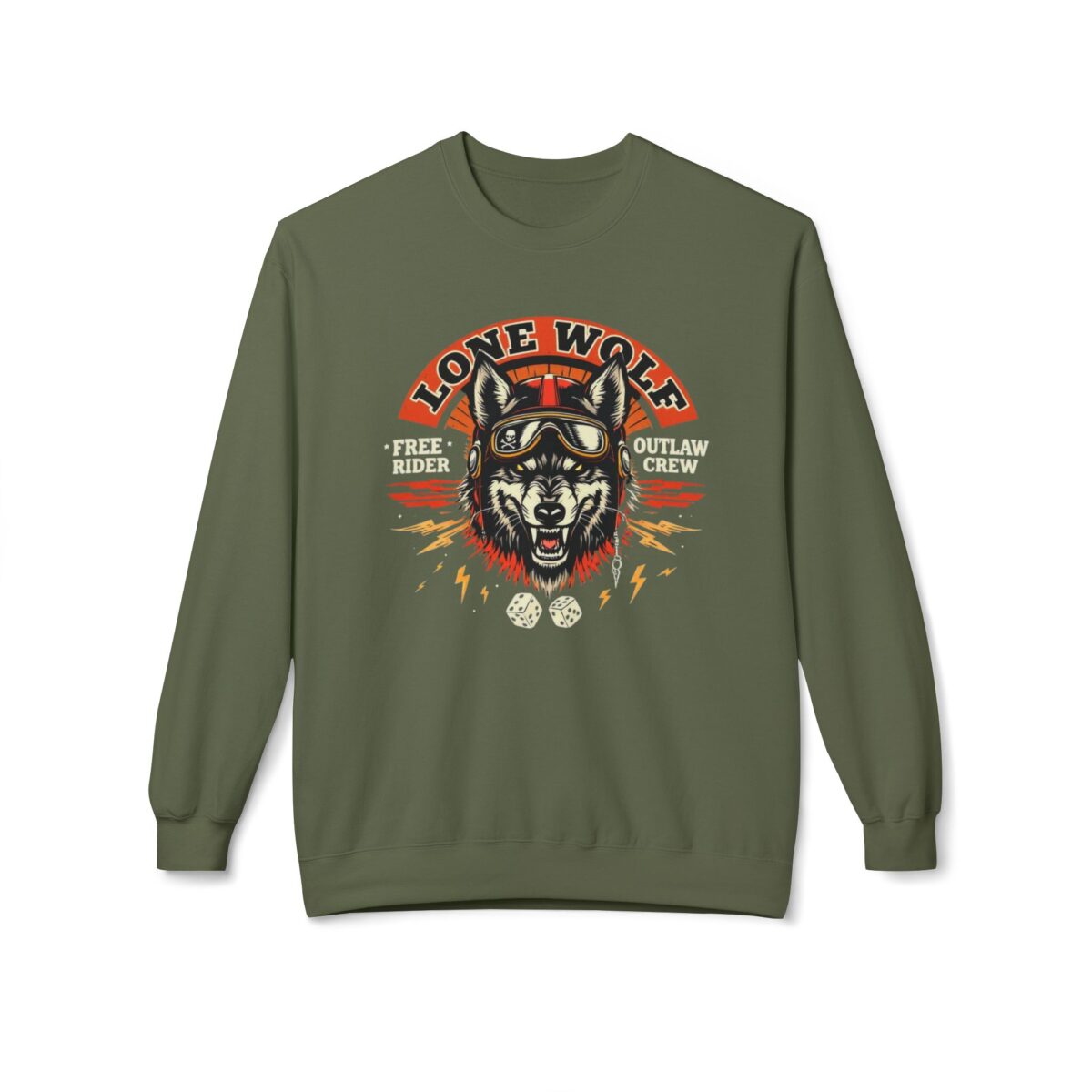 Lone Wolf Unisex Midweight Softstyle Fleece Crewneck Sweatshirt - Image 9