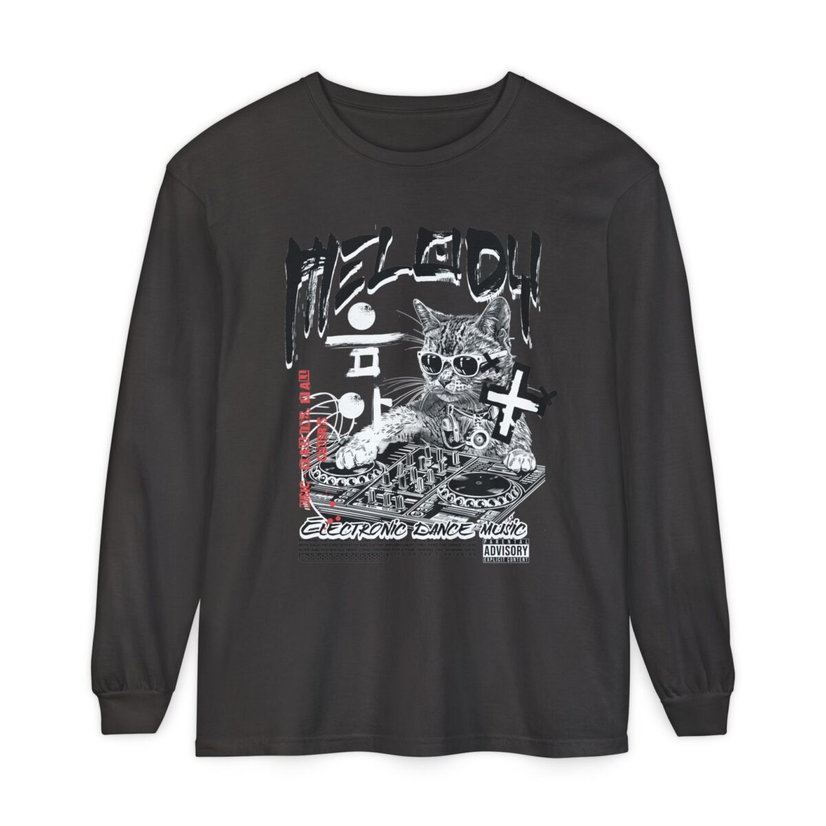 DJ Cat Unisex Garment-dyed Long Sleeve T-Shirt - Image 33