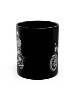 Motorcycle Rider with Coffee Black Mug (11oz, 15oz)