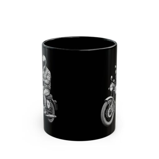 Motorcycle Rider with Coffee Black Mug (11oz, 15oz)