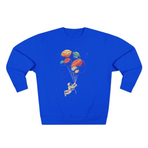 Astronaut and balloon at a Time Unisex Crewneck Sweatshirt - Image 9