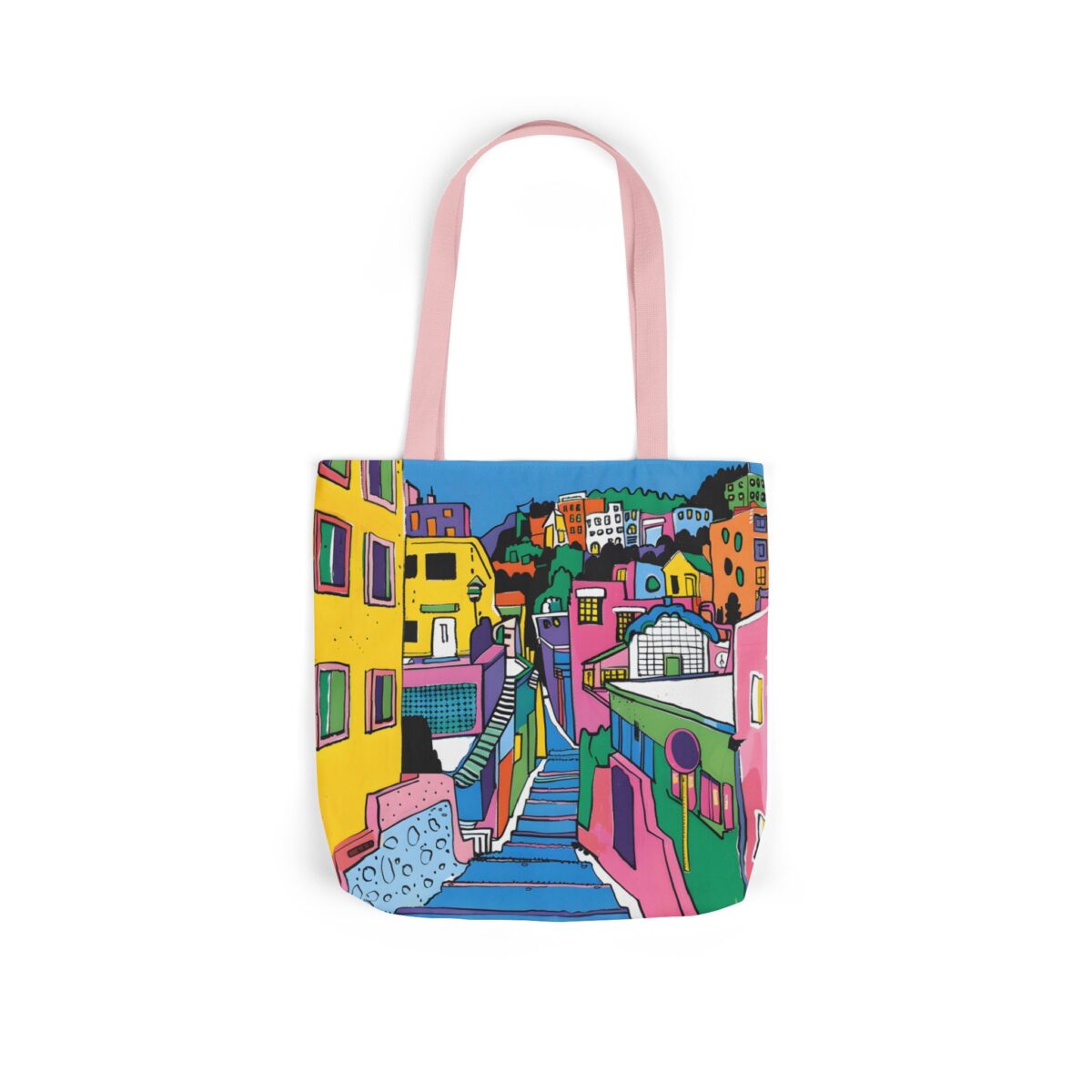 The hillside village in Korea Canvas Tote Bag, 5-Color Straps - Image 36