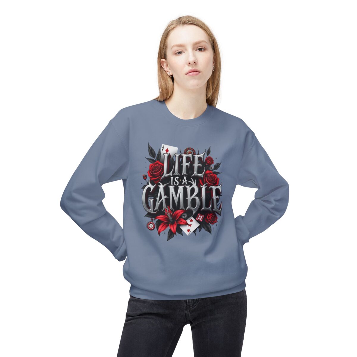 Life is a gamble Unisex Midweight Softstyle Fleece Crewneck Sweatshirt - Image 23