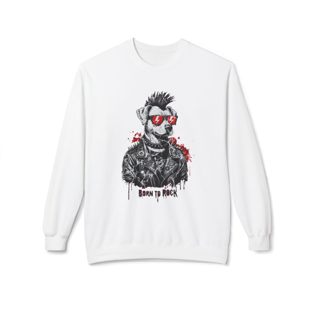 Born to rock Unisex Midweight Softstyle Fleece Crewneck Sweatshirt - Image 5
