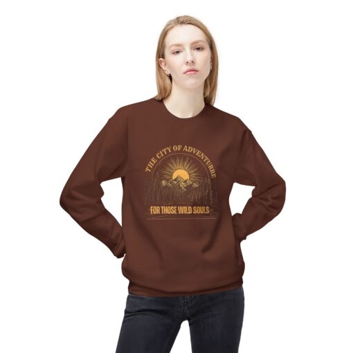 The city of adventure Unisex Midweight Softstyle Fleece Crewneck Sweatshirt - Image 3
