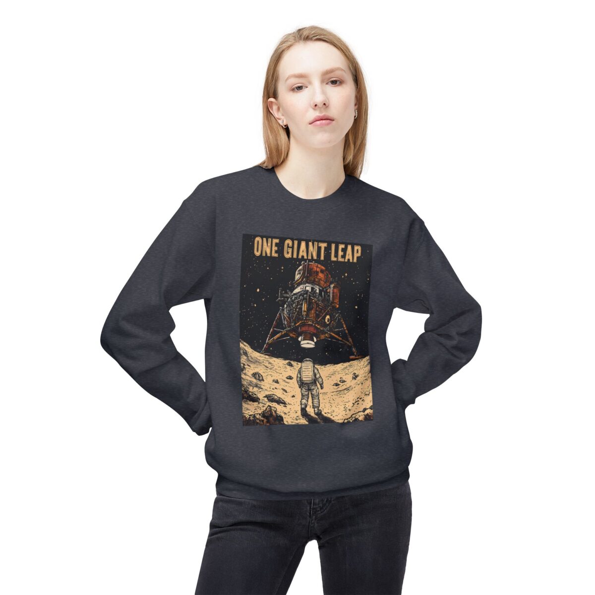 One giant leap Unisex Midweight Softstyle Fleece Crewneck Sweatshirt - Image 15