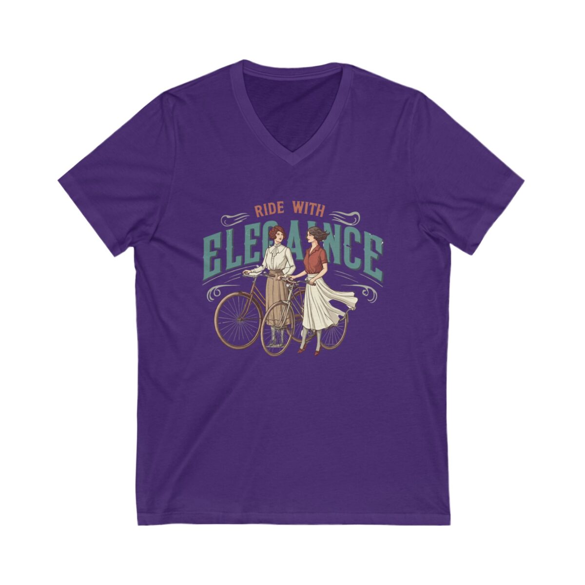 Ride with elegance Unisex Jersey Short Sleeve V-Neck Tee - Image 13