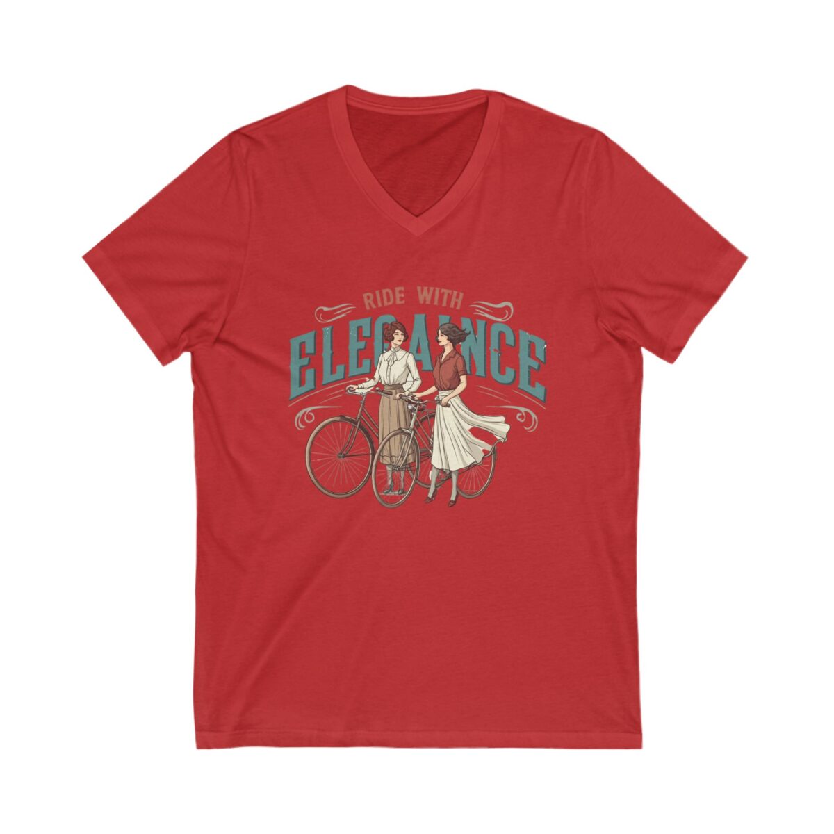 Ride with elegance Unisex Jersey Short Sleeve V-Neck Tee - Image 15