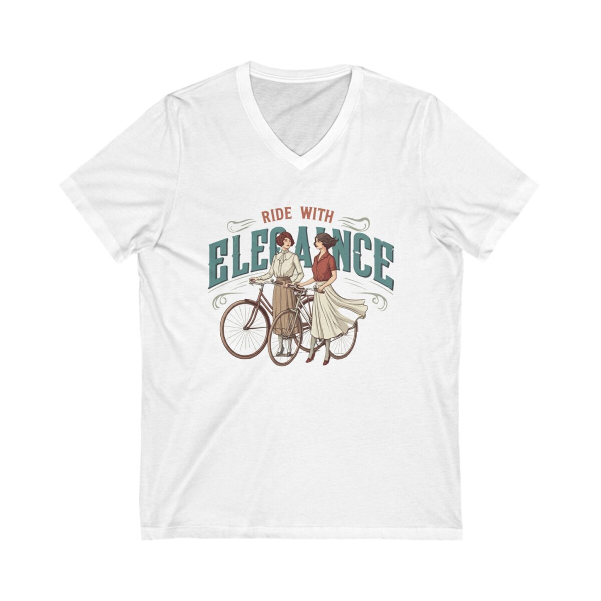 Ride with elegance Unisex Jersey Short Sleeve V-Neck Tee