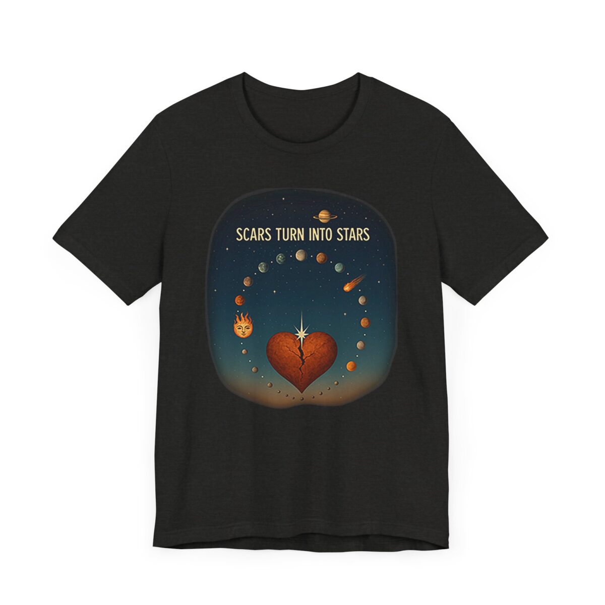 Scars Turn Into Stars Unisex Jersey Tee - Inspirational Meditation Shirt - Image 3