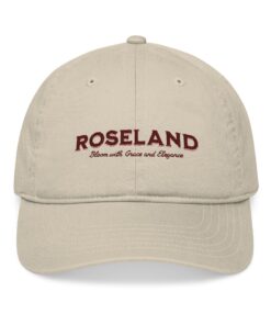 Embroidered Organic Baseball Cap - 'Roseland' with Grace and Elegance
