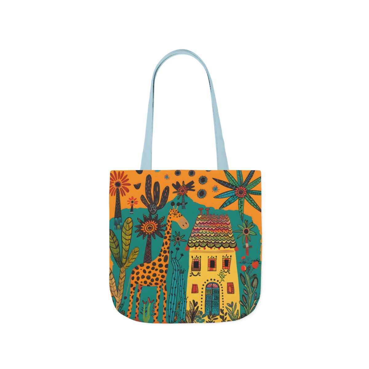 The giraffe that lives in my house Canvas Tote Bag, 5-Color Straps - Image 27