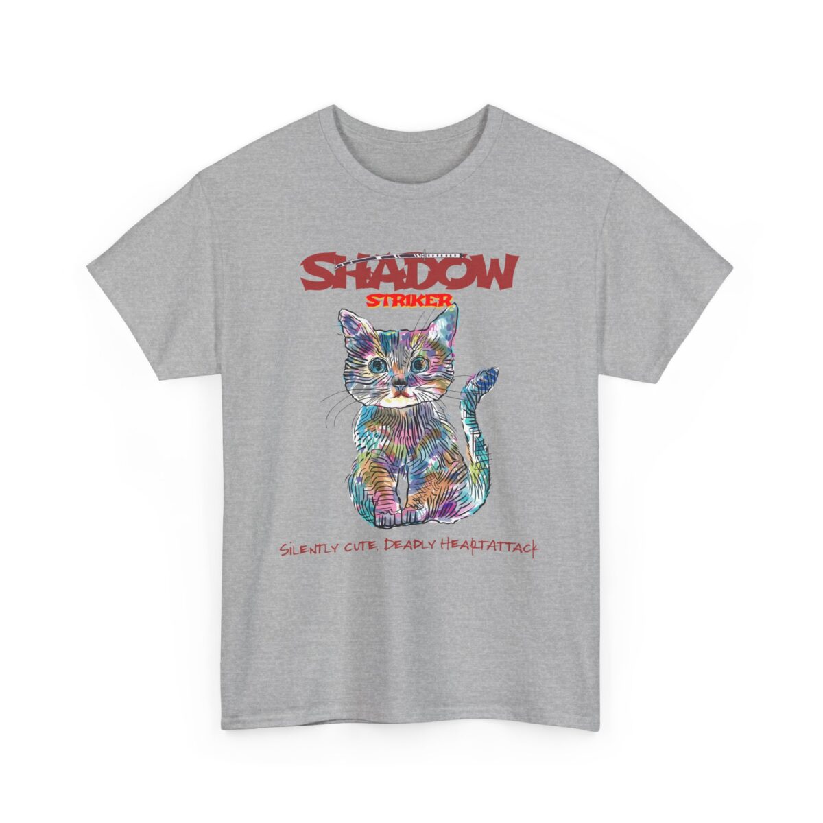 Shadow Cat Unisex Heavy Cotton Tee – Silently Cute, Deadly Design - Image 7