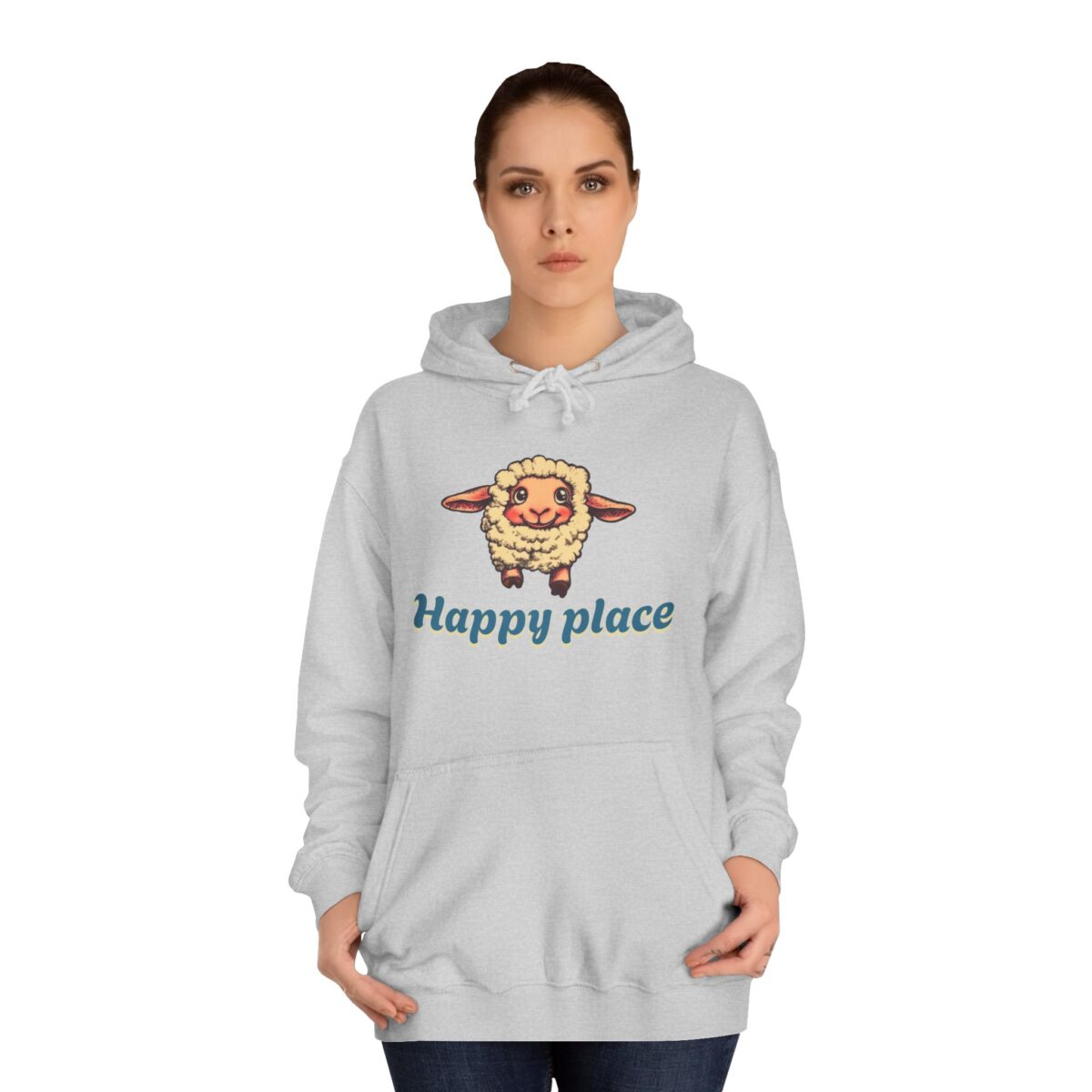 Happy place Unisex College Hoodie - Image 12