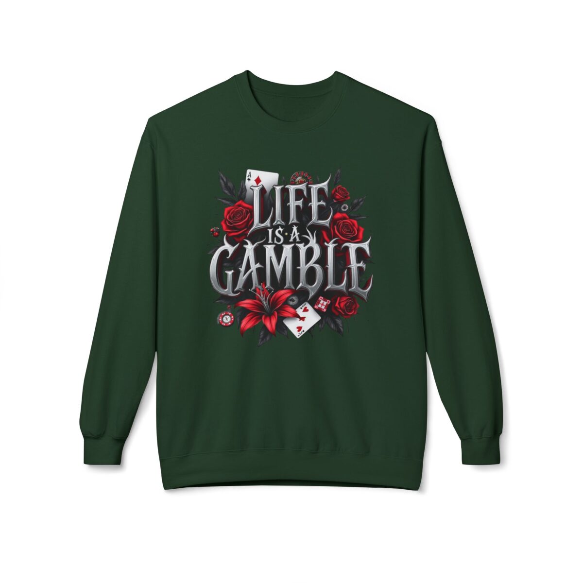 Life is a gamble Unisex Midweight Softstyle Fleece Crewneck Sweatshirt - Image 13
